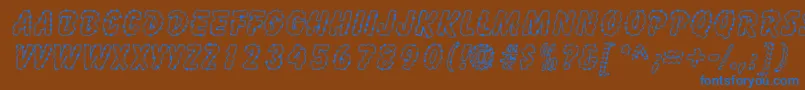 InkspotSf Font – Blue Fonts on Brown Background