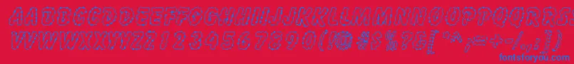 InkspotSf Font – Blue Fonts on Red Background