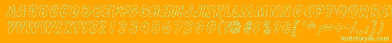 Fonte InkspotSf – fontes verdes em um fundo laranja
