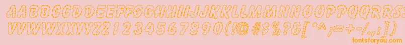 InkspotSf-Schriftart – Orangefarbene Schriften auf rosa Hintergrund