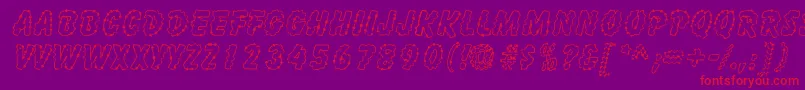 InkspotSf-Schriftart – Rote Schriften auf violettem Hintergrund