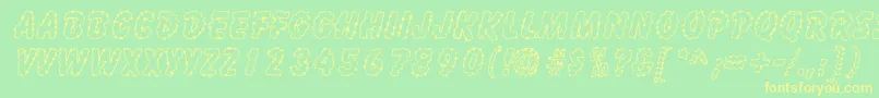 InkspotSf Font – Yellow Fonts on Green Background