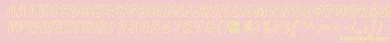 InkspotSf-Schriftart – Gelbe Schriften auf rosa Hintergrund