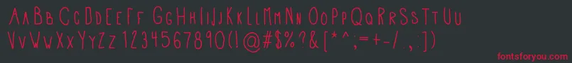 フォントApd – 黒い背景に赤い文字