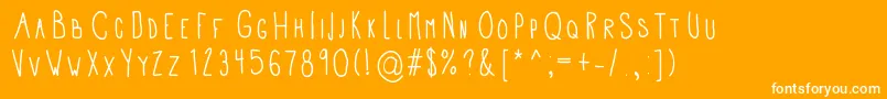 Apd-Schriftart – Weiße Schriften auf orangefarbenem Hintergrund