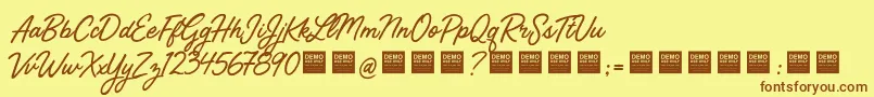 StreetMagicDemo Font – Brown Fonts on Yellow Background