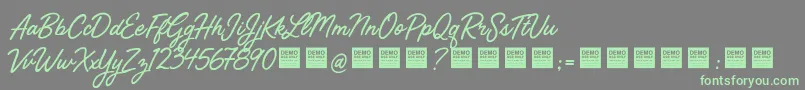 Fonte StreetMagicDemo – fontes verdes em um fundo cinza