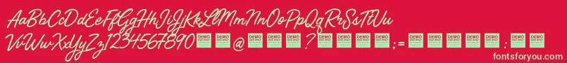 フォントStreetMagicDemo – 赤い背景に緑の文字
