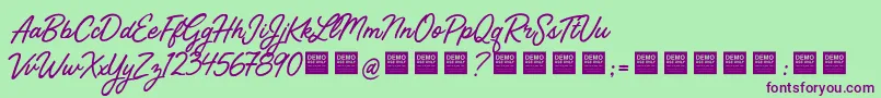 StreetMagicDemo Font – Purple Fonts on Green Background