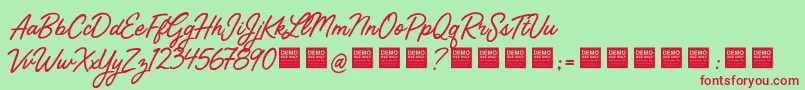 StreetMagicDemo Font – Red Fonts on Green Background