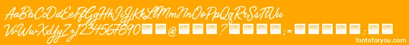 Шрифт StreetMagicDemo – белые шрифты на оранжевом фоне