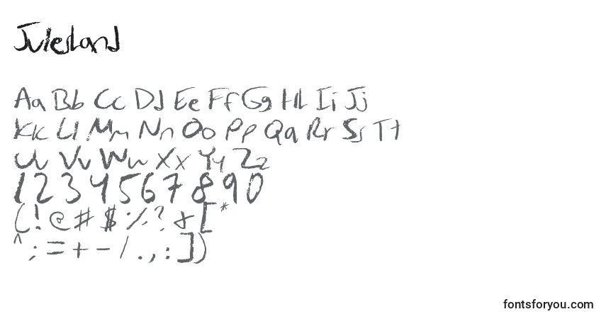 Fuente Juleshand - alfabeto, números, caracteres especiales