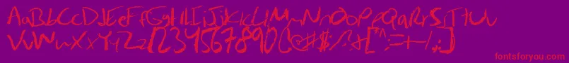 Juleshand Font – Red Fonts on Purple Background