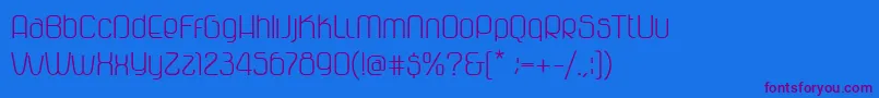 Weitere Informationen zur Vagebondclightrom-Schriftart Vagebondclightrom-Schriftart – Violette Schriften auf blauem Hintergrund