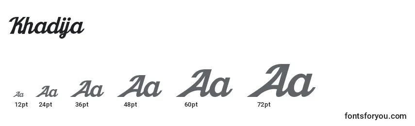 Размеры шрифта Khadija