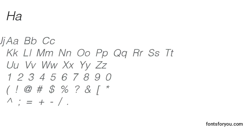 Шрифт HalvorsonLight – алфавит, цифры, специальные символы