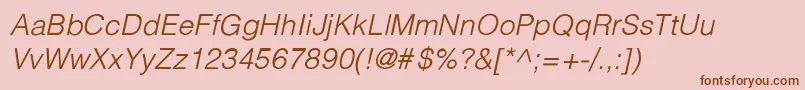 Fonte HalvorsonLight – fontes marrons em um fundo rosa