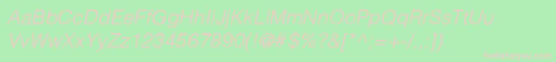 HalvorsonLight-Schriftart – Rosa Schriften auf grünem Hintergrund