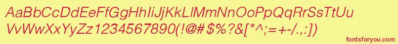 HalvorsonLight Font – Red Fonts on Yellow Background