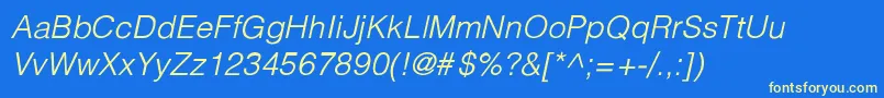 HalvorsonLight Font – Yellow Fonts on Blue Background