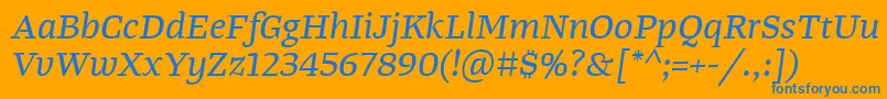 TangerserifwideItalic Font – Blue Fonts on Orange Background