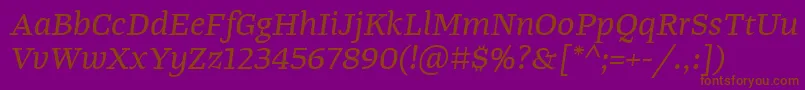 TangerserifwideItalic Font – Brown Fonts on Purple Background