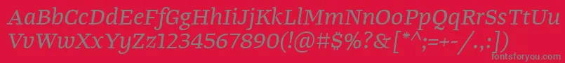 fuente TangerserifwideItalic – Fuentes Grises Sobre Fondo Rojo