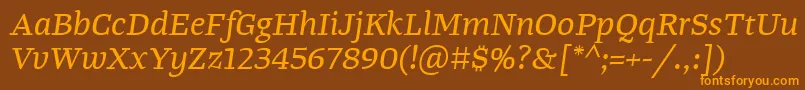 Шрифт TangerserifwideItalic – оранжевые шрифты на коричневом фоне