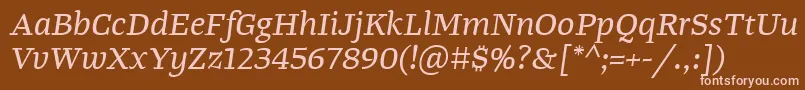 TangerserifwideItalic Font – Pink Fonts on Brown Background
