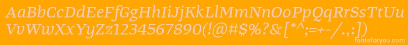 TangerserifwideItalic Font – Pink Fonts on Orange Background