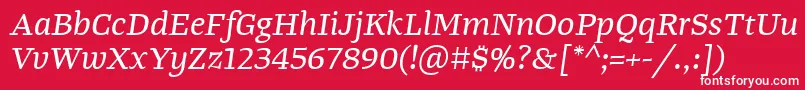 TangerserifwideItalic Font – White Fonts on Red Background