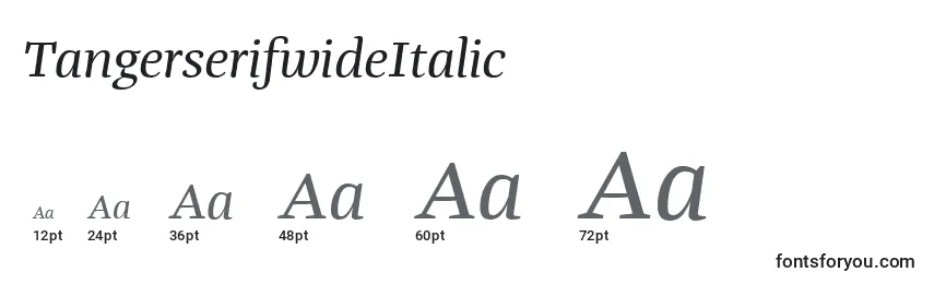 Größen der Schriftart TangerserifwideItalic