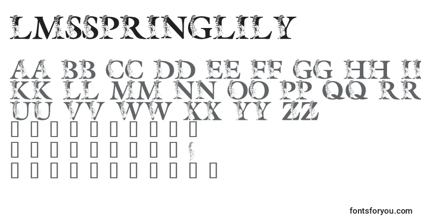 Fuente LmsSpringLily - alfabeto, números, caracteres especiales