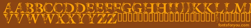 LmsSpringLily Font – Orange Fonts on Brown Background