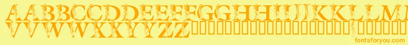 LmsSpringLily-fontti – oranssit fontit keltaisella taustalla
