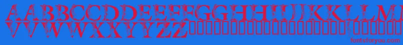 LmsSpringLily-fontti – punaiset fontit sinisellä taustalla