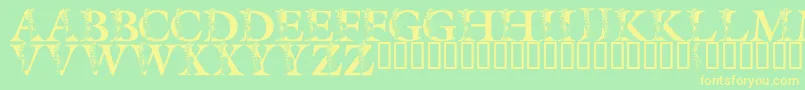 LmsSpringLily Font – Yellow Fonts on Green Background
