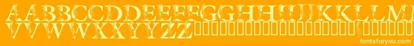 LmsSpringLily Font – Yellow Fonts on Orange Background