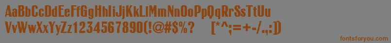 RubricacBold Font – Brown Fonts on Gray Background