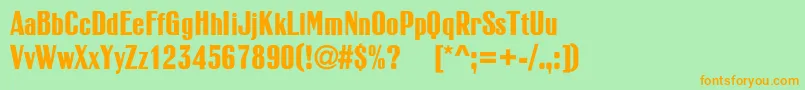 RubricacBold Font – Orange Fonts on Green Background