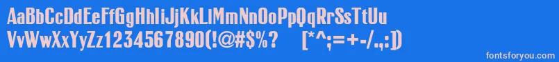 RubricacBold Font – Pink Fonts on Blue Background