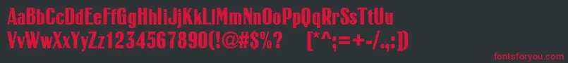 RubricacBold Font – Red Fonts on Black Background