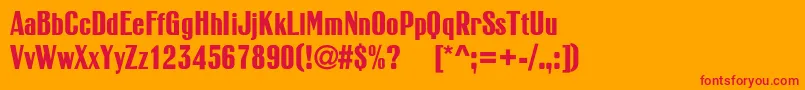 RubricacBold Font – Red Fonts on Orange Background