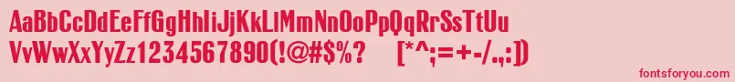 RubricacBold Font – Red Fonts on Pink Background