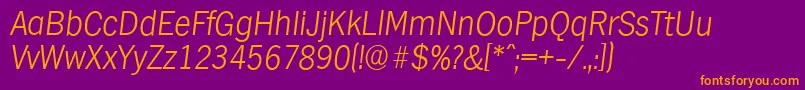 HamburgserialXlightItalic Font – Orange Fonts on Purple Background