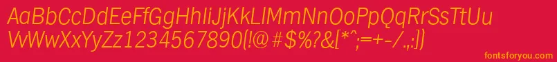 HamburgserialXlightItalic Font – Orange Fonts on Red Background