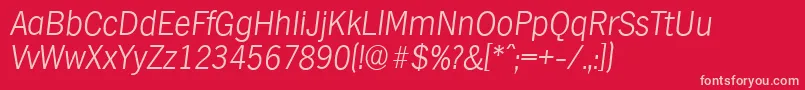 HamburgserialXlightItalic Font – Pink Fonts on Red Background