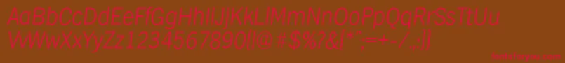 HamburgserialXlightItalic-Schriftart – Rote Schriften auf braunem Hintergrund