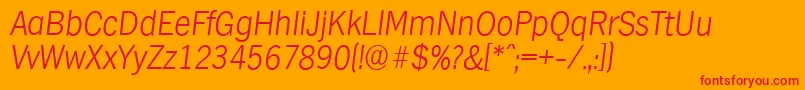 HamburgserialXlightItalic Font – Red Fonts on Orange Background
