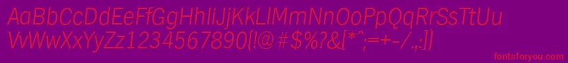 HamburgserialXlightItalic Font – Red Fonts on Purple Background